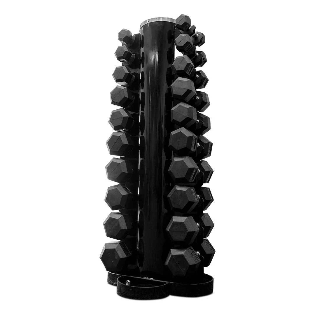 1-10kg Rubber Hex Dumbbell Storage Set - Image 3