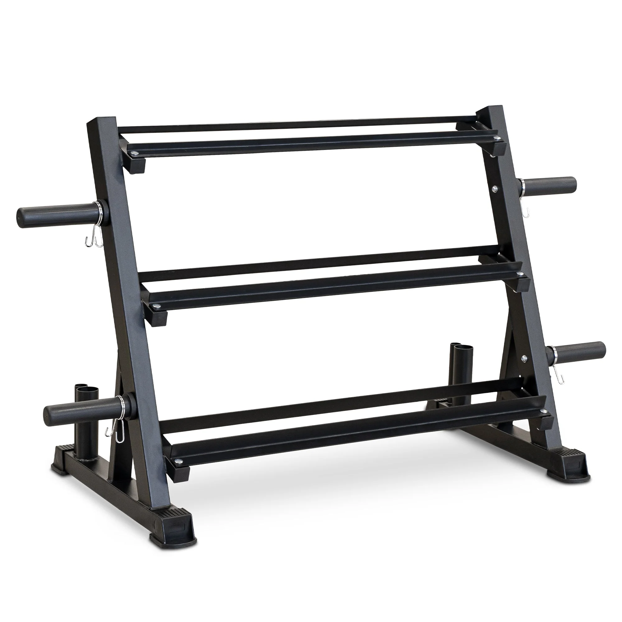 1-25kg Rubber Hex Dumbbells + 3-Tier Multi-Storage Rack - Image 5