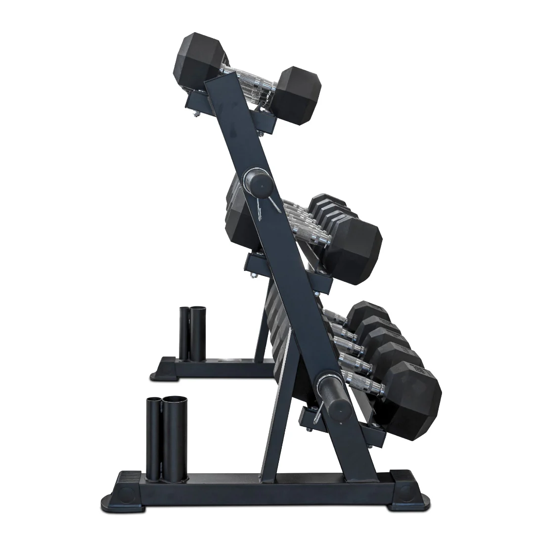 10-30kg Rubber Hex Dumbbells with Rack - Image 3
