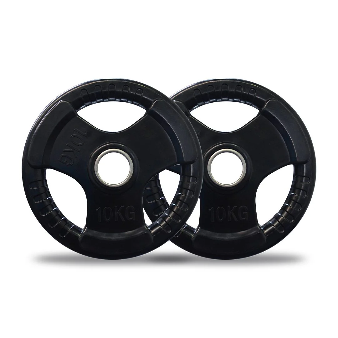 100kg Rubber-Coated Olympic Weight Plate Set - Image 3
