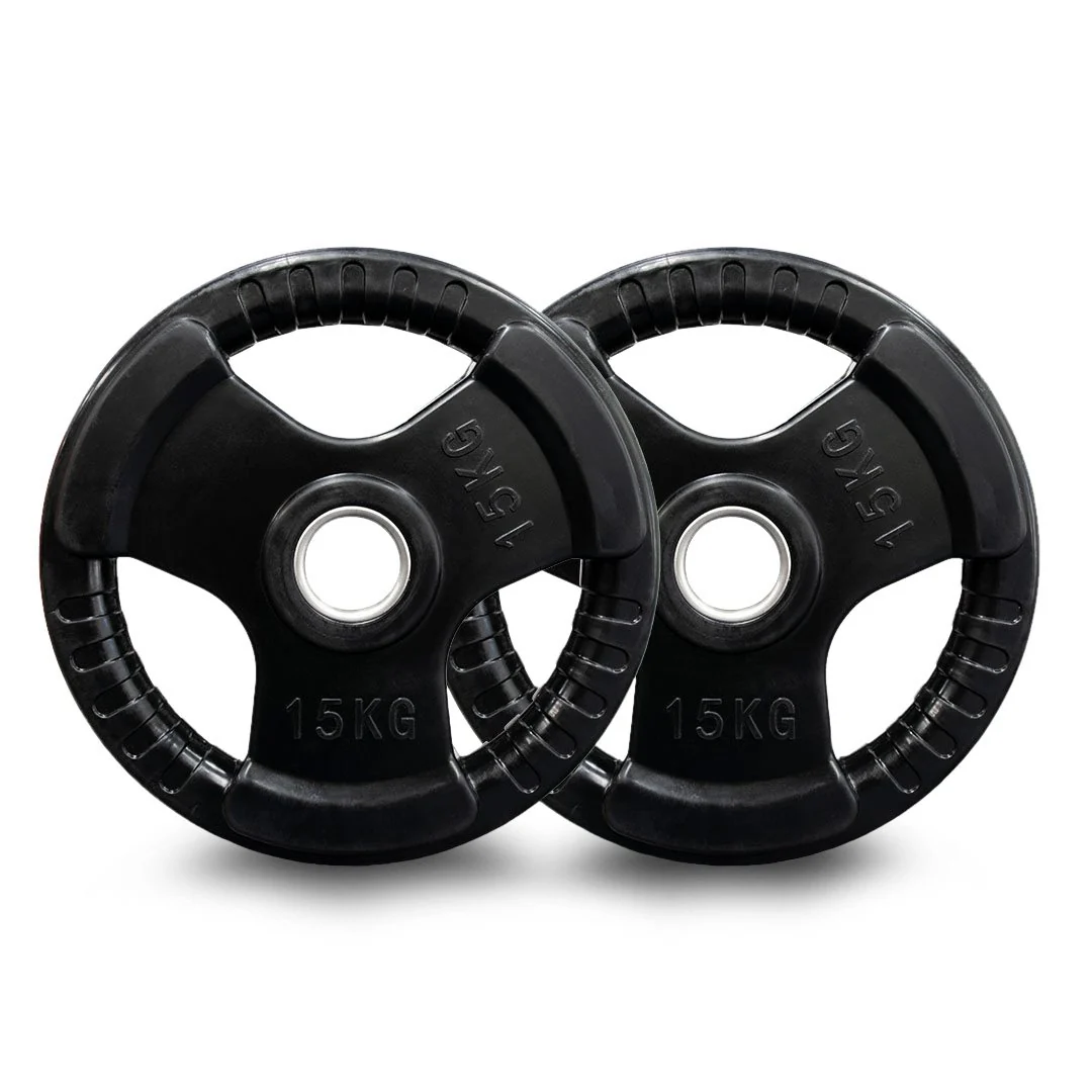 100kg Rubber-Coated Olympic Weight Plate Set - Image 4