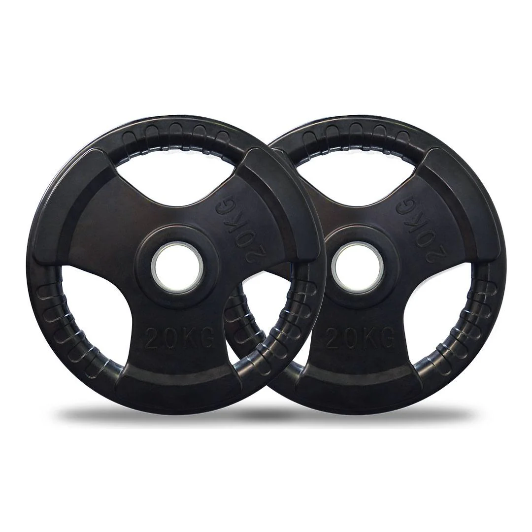 100kg Rubber-Coated Olympic Weight Plate Set - Image 5