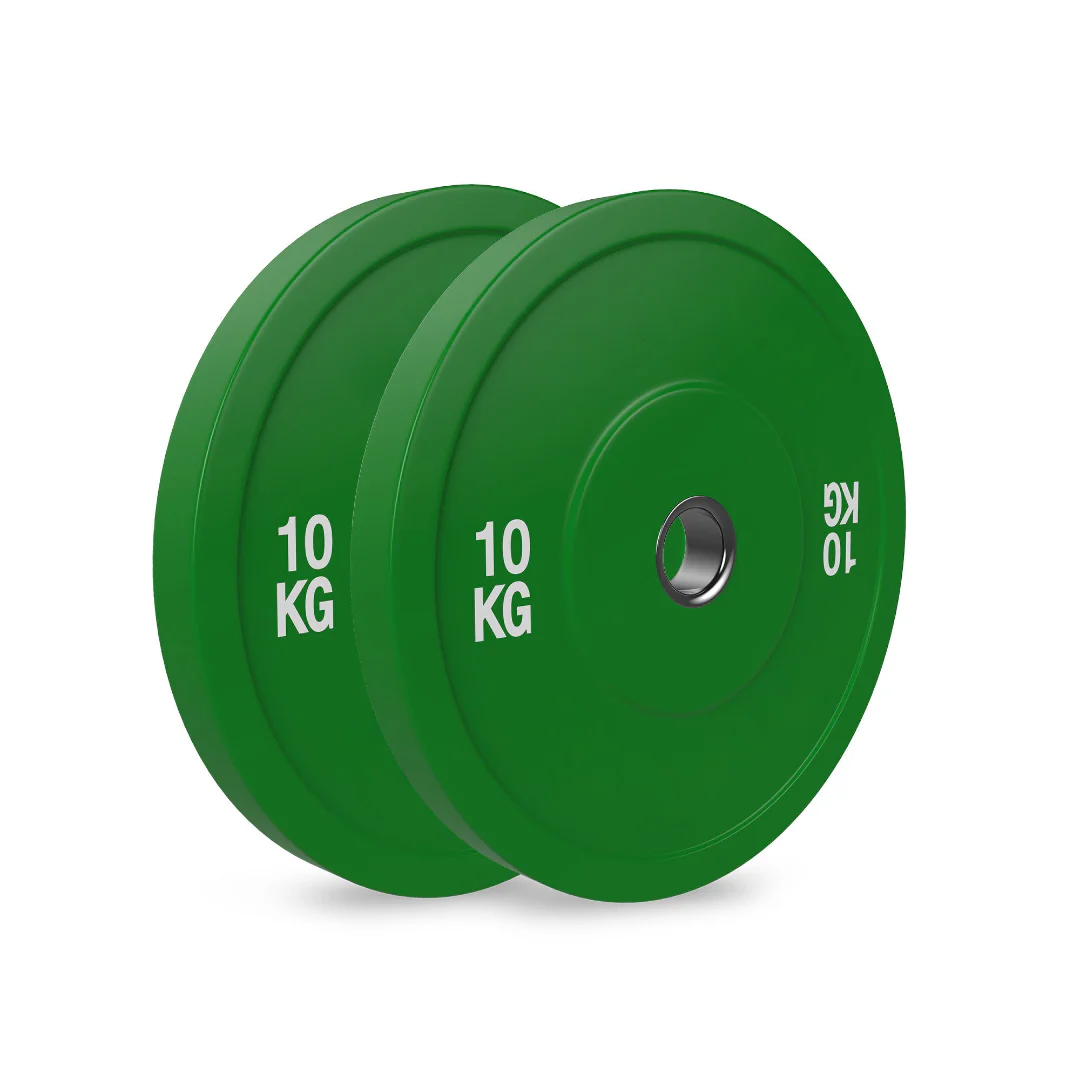 Pro Olympic Barbell & 120kg Coloured Bumper Plates with Clips - Image 5