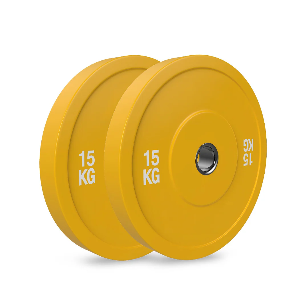 Pro Olympic Barbell & 120kg Coloured Bumper Plates with Clips - Image 6