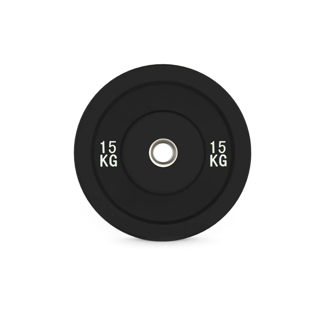15kg Black Bumper Plates Pair - Image 3
