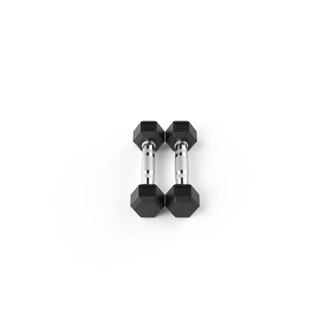 1kg Dumbbell Pair – Durable Rubber Hex Design - Image 2