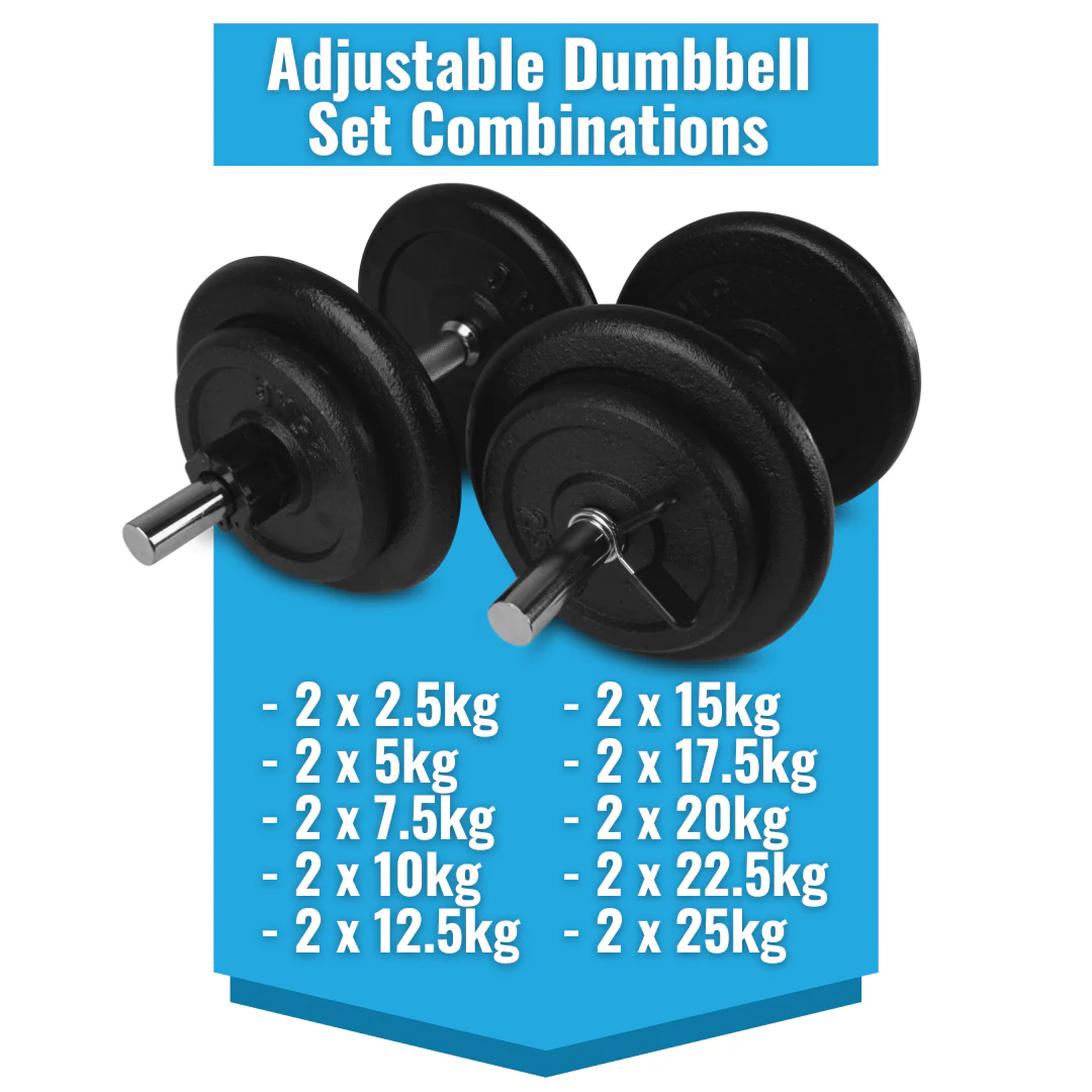 2.5–25kg Multi-Weight Adjustable Dumbbell Set + Quick-Release Collars - Image 5