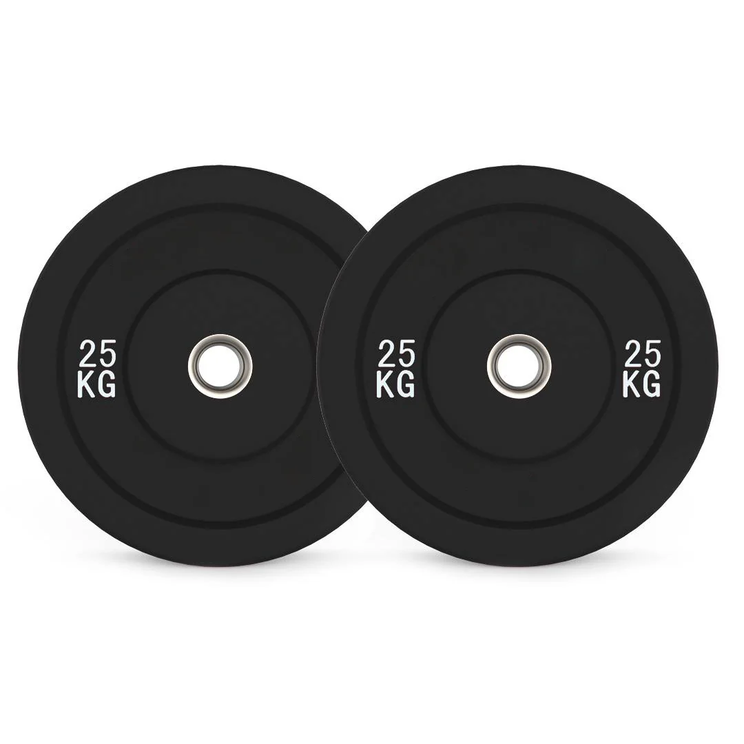 25kg Olympic Black Bumper Plates – Pair