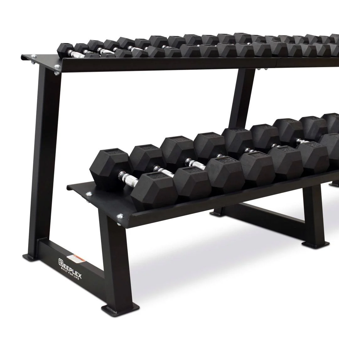 4-30kg Rubber Hex Dumbbells with rack - Image 3