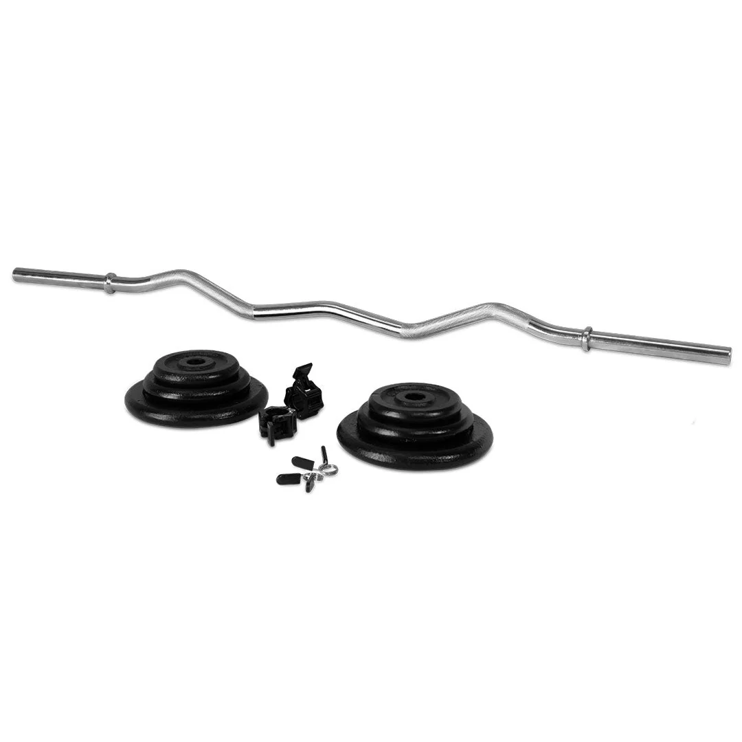5-30kg Heavy-Duty EZ Curl Barbell Set - Image 4