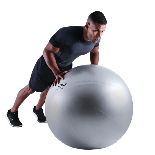 PTP 75CM Steel Grey Exercise CoreBall with Pump - Image 3