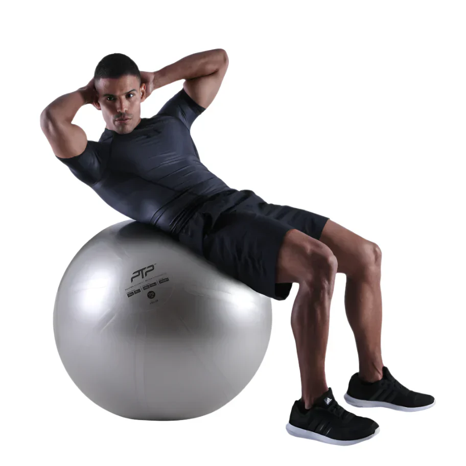 PTP 75CM Steel Grey Exercise CoreBall with Pump - Image 5