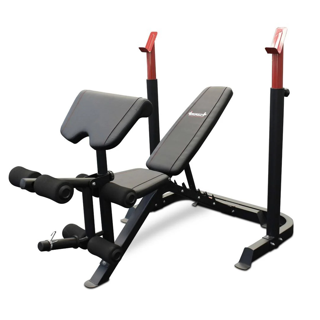 Bench Press with Olympic 7ft Barbell & 120kg Weights Set - Image 5