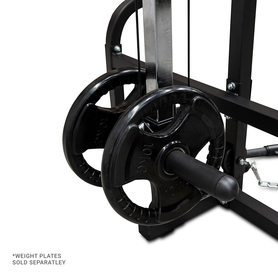 Multi-Function Squat Rack with Weight Bench & Lat Pulldown Seate Row Station - Image 5