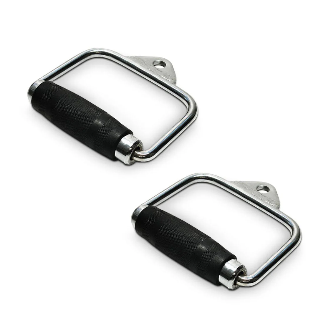 2 Rotating D Handles for Cable Machines with Rubber Grip