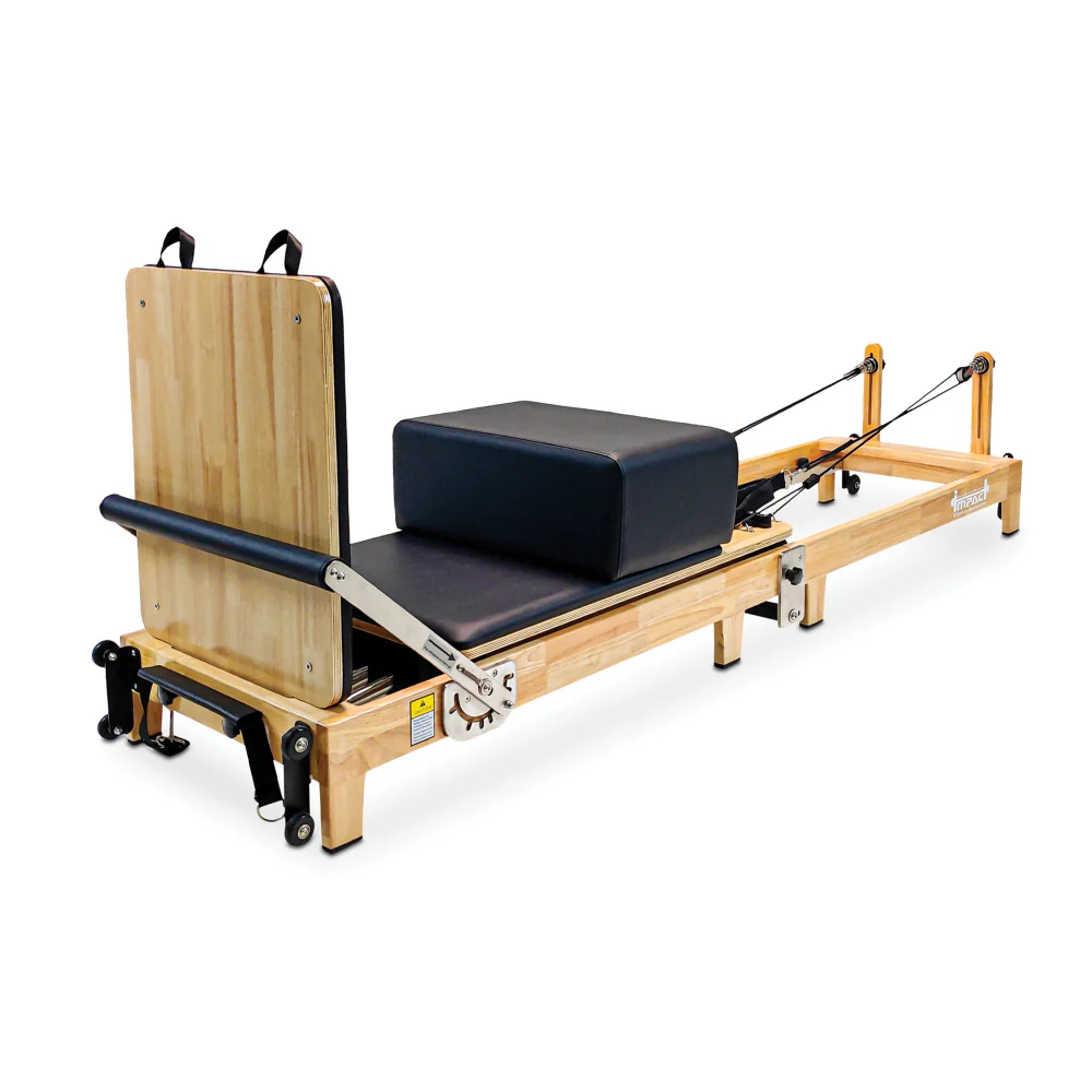 Foldable Pilates Reformer with Oakwood Frame and Accessories included - Image 2