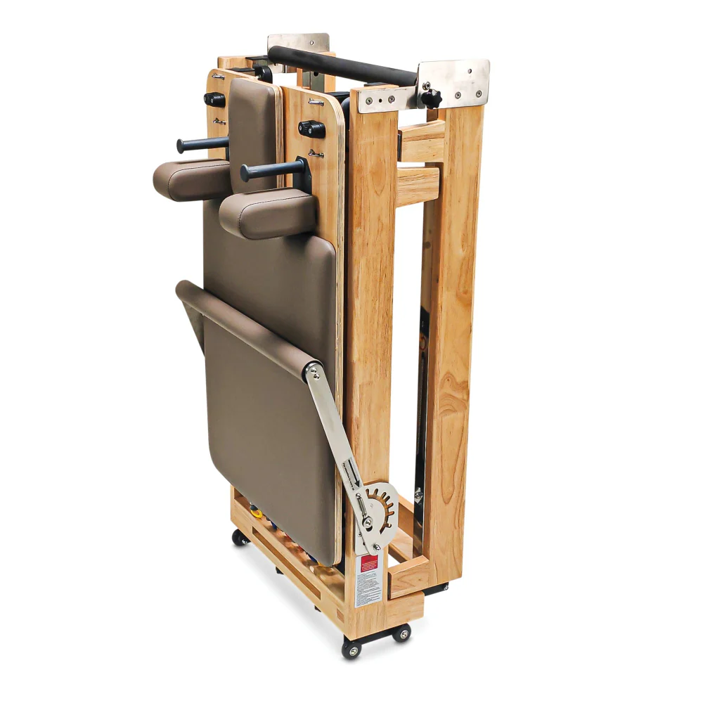Foldable Pilates Reformer with Oakwood Frame and Accessories included - Image 4