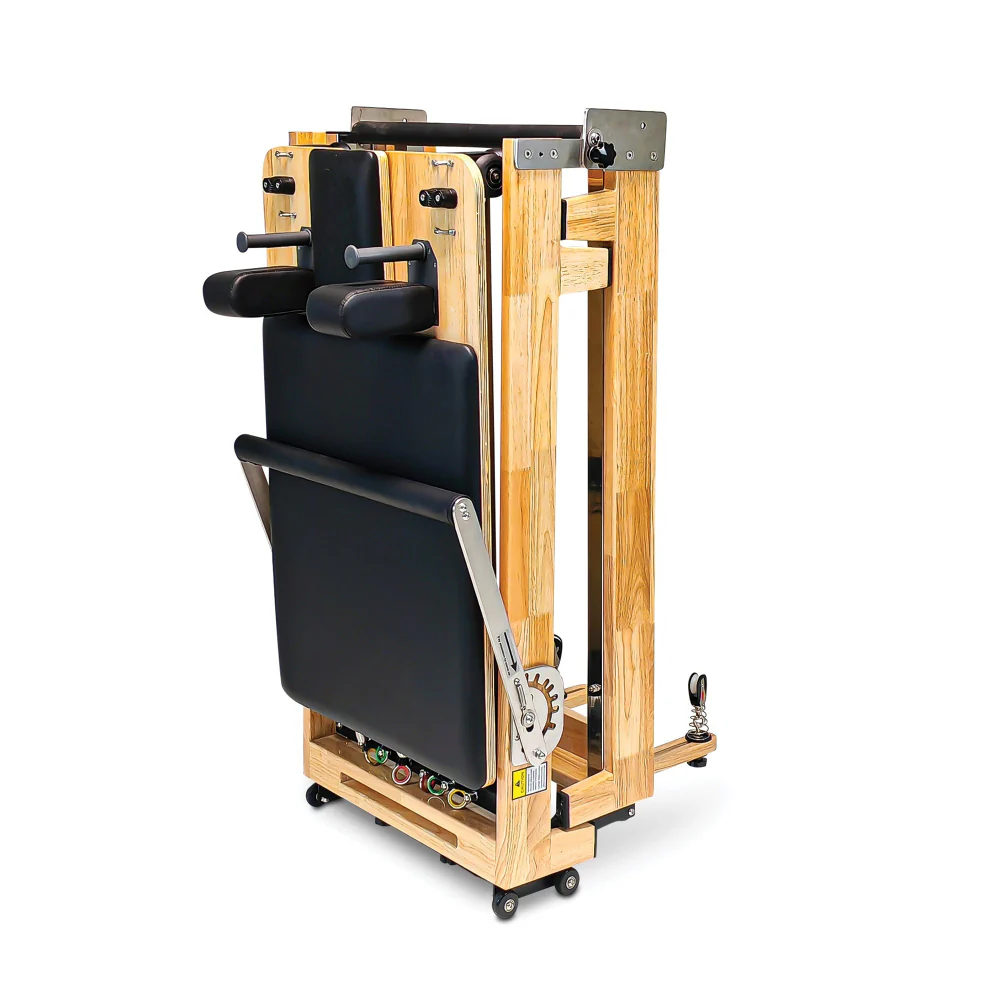 Foldable Pilates Reformer with Oakwood Frame and Accessories included - Image 6