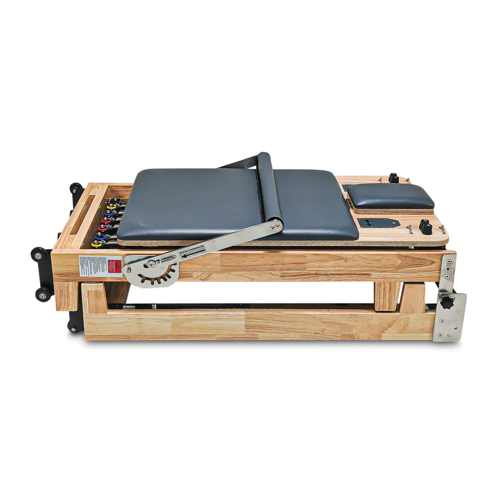 Foldable Pilates Reformer with Oakwood Frame and Accessories included - Image 8