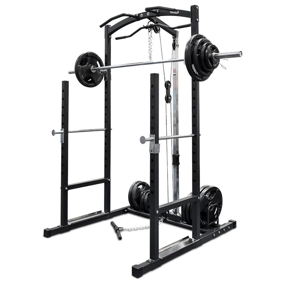Impact Fitness Power Rack Strength Station with Bench & Weight Set - Image 6